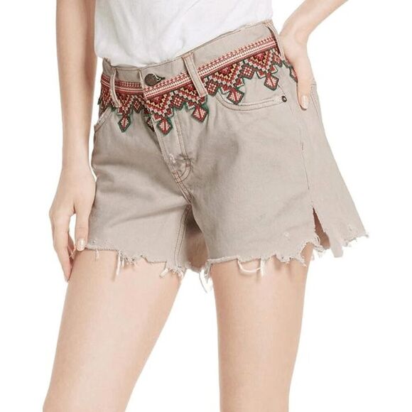 Free People We The Free Borderline Southwestern Cutoff Shorts Size 31 - Picture 10 of 13
